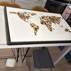 Large 36”x24” Hobby Lobby Leopard Print World Map Wall Art