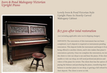 Antique Piano Real Mohogany & Real Ivory - Make Offer