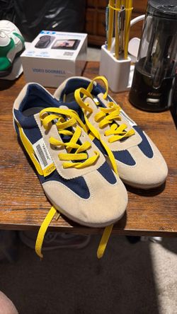 Unisex yellow and blue sneakers
