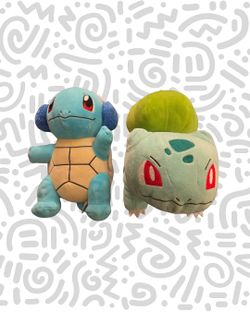 Pokémon Squirtle (Holiday) and Bulbasaur Plushies