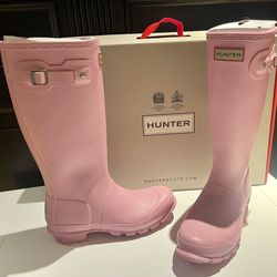 Girls Size 5 Hunter Original Talk Rain Boot Foxglove Pink 