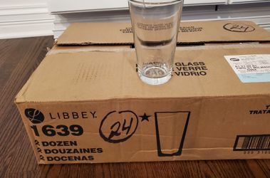 NEW Libbey 1639HT 16 oz Pint Glass Mixing Glass DuraTuff Treated Lot of 24 Restaurant Bar Glasses 