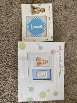 Baby print wall frame & first year stickers