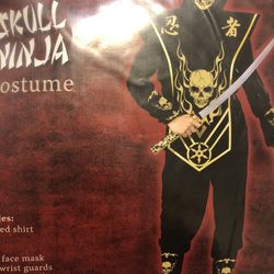 Skull Ninja Halloween Costume Boy's Small  6 **NEW**