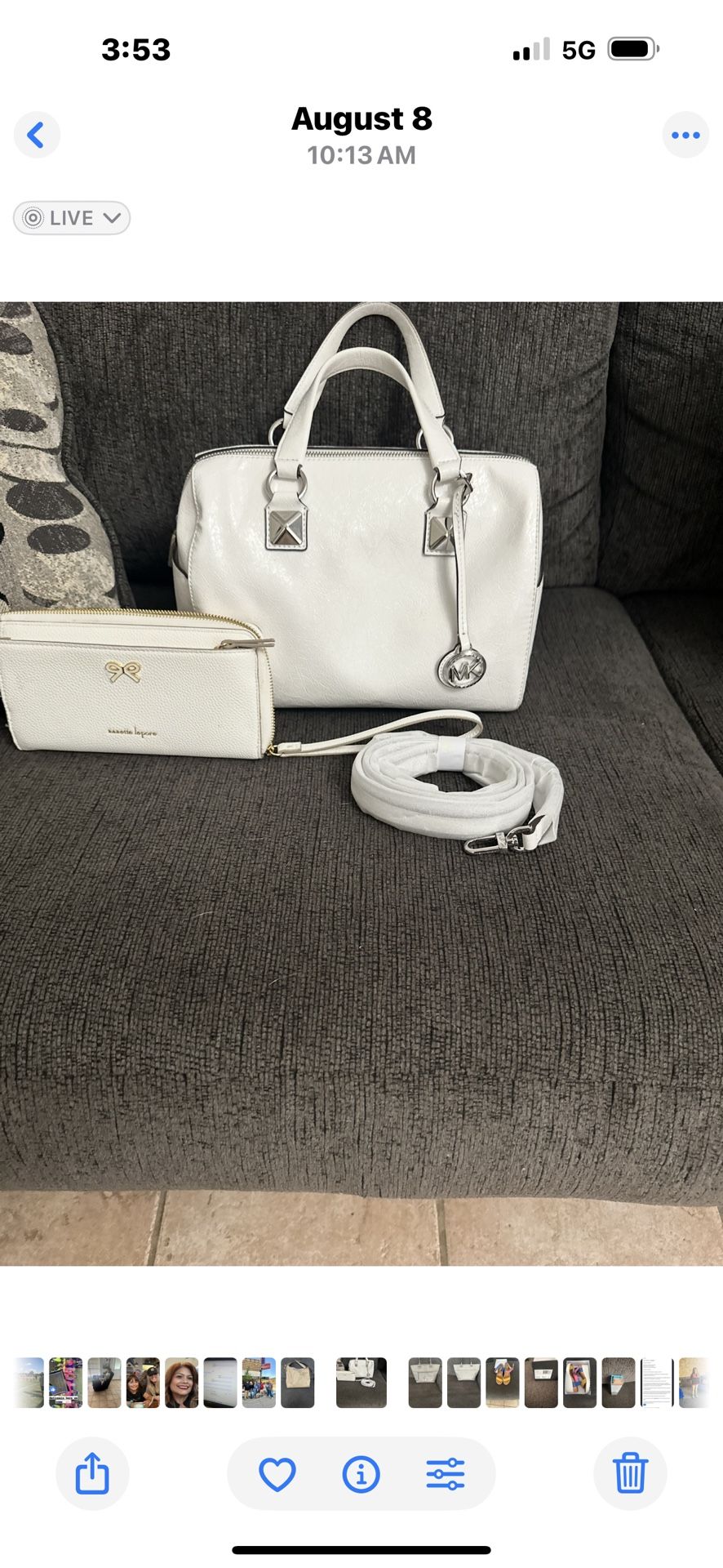 New White Purse With Wallet