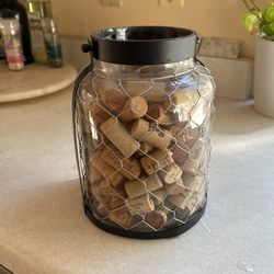 Wine Cork Decor With Candle In Center