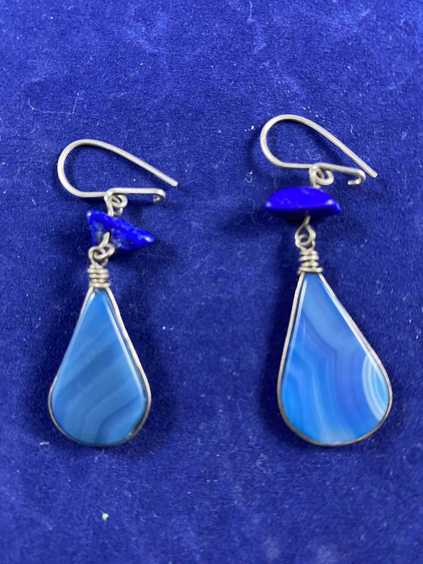 Blue and Silver Designer Earrings