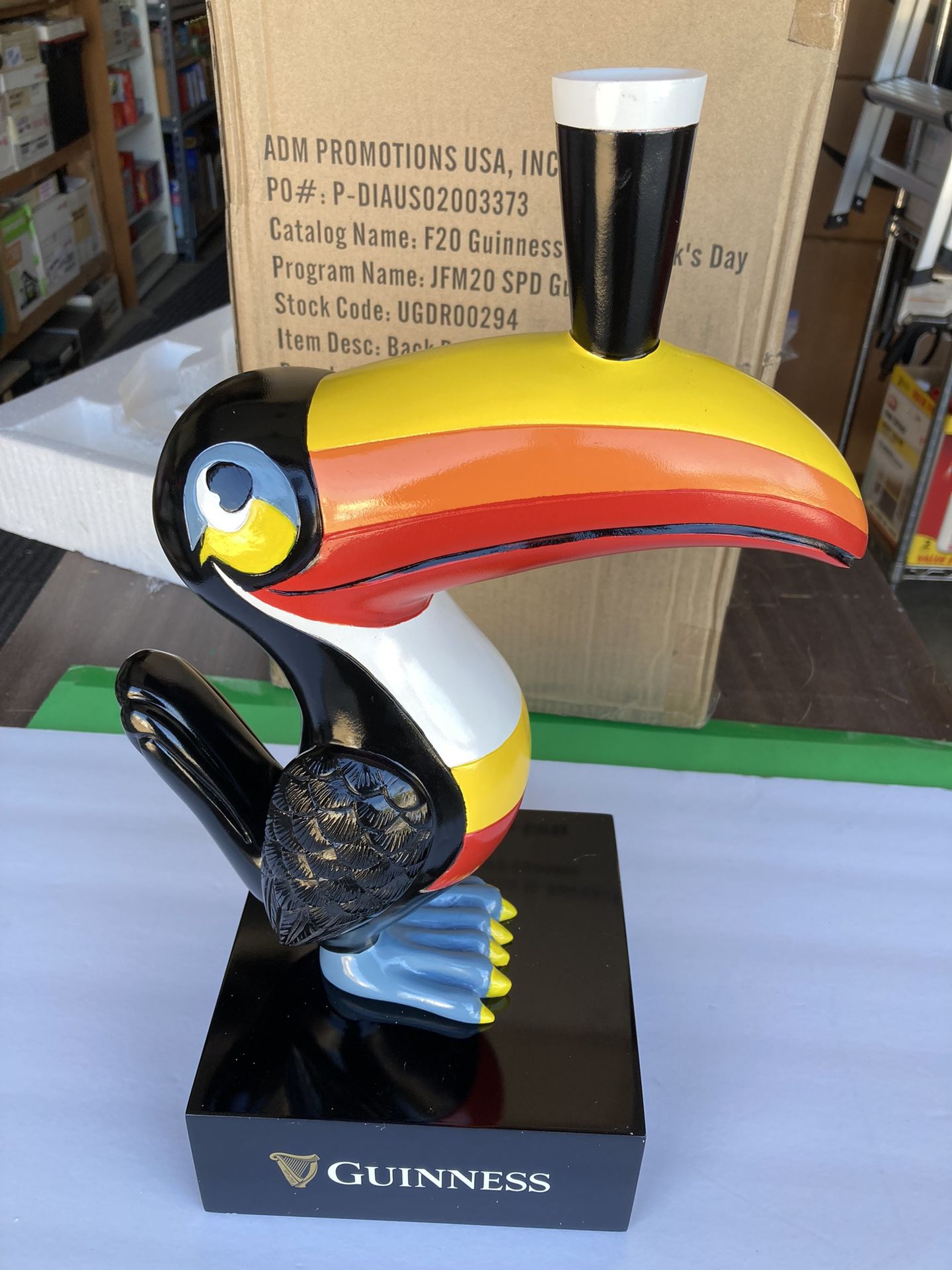 Guinness Toucan Statue with hidden Drawer. New In BOX.