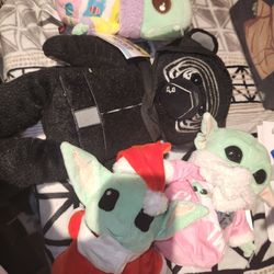 grogu & darth vader plush set