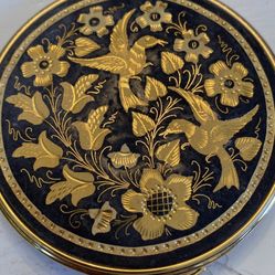 Gold Black Tones Cosmetic Tin