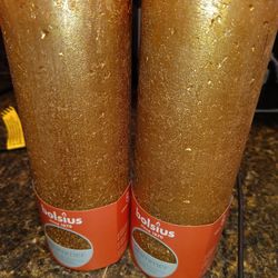 2 Gold Candle 7.5 inches 