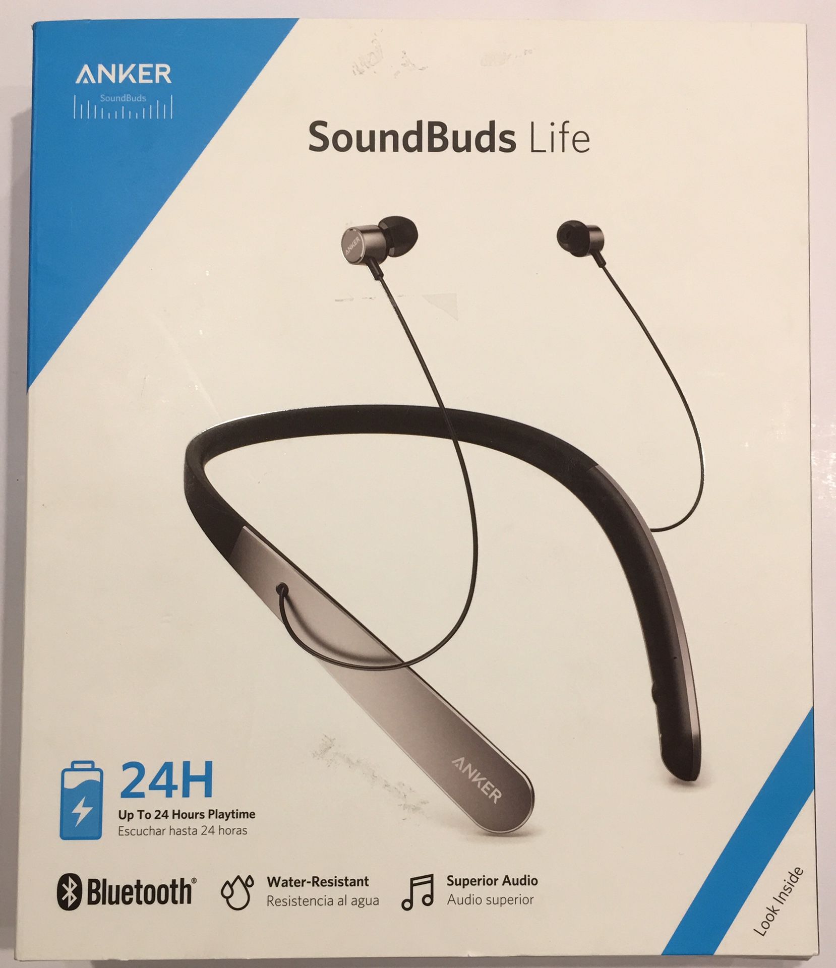 Anker SoundBuds Life Wireless Lightweight Neckband Headphones, Professional Bluetooth Headset, Water Resistant Earbuds with Noise Cancelling Technol