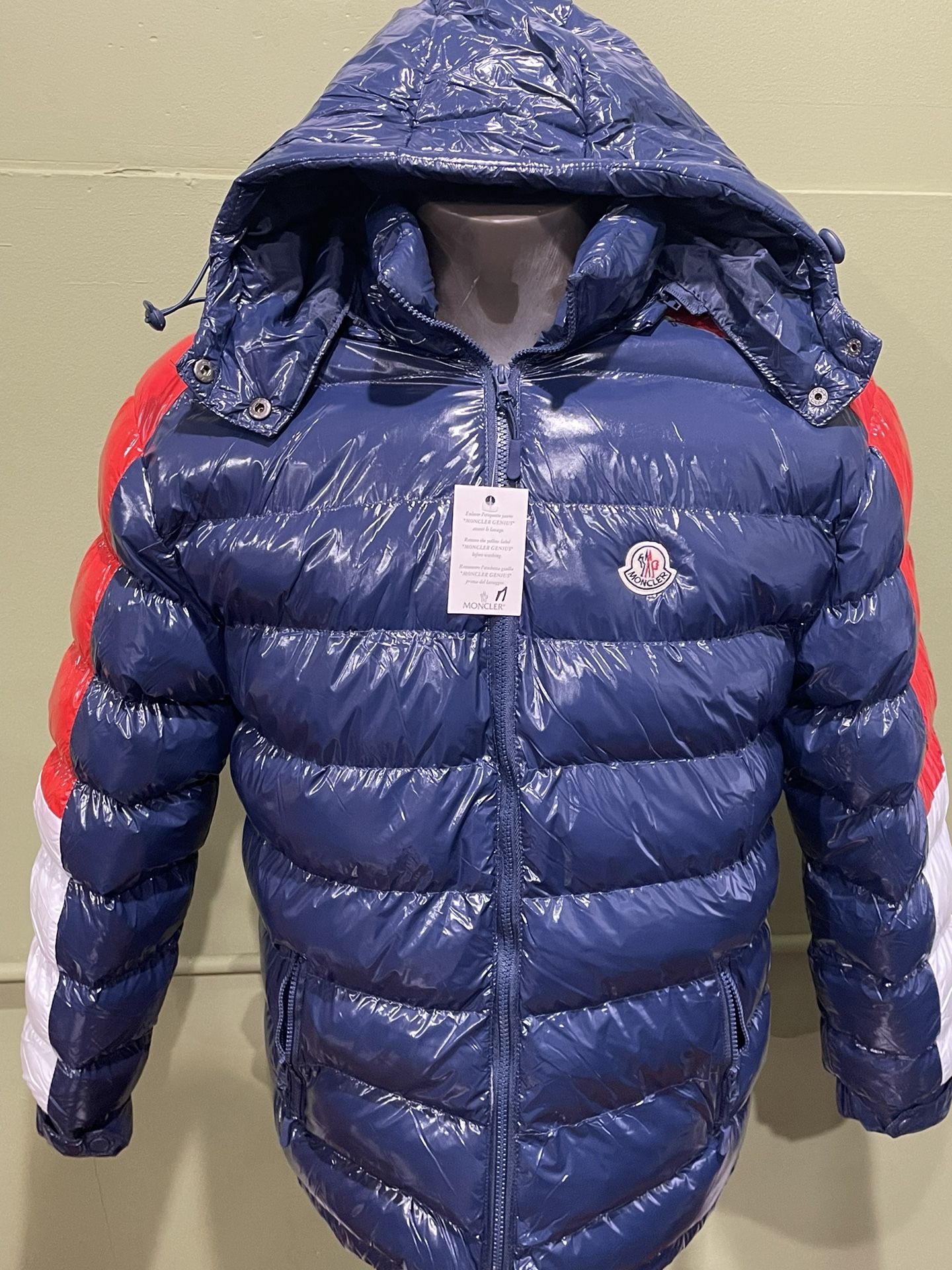 Moncler Coat Blue Bubble Puffy Hoody