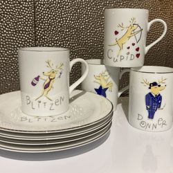 Pottery Barn Vintage Reindeer China