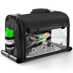 “New”Bird Carrier Travel Cage W/stand Lightweight Backpack(Breathable)black Retail $119