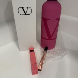 Valentino Pink Water Bottle with Born in Roma Travel Size, NWB!!!