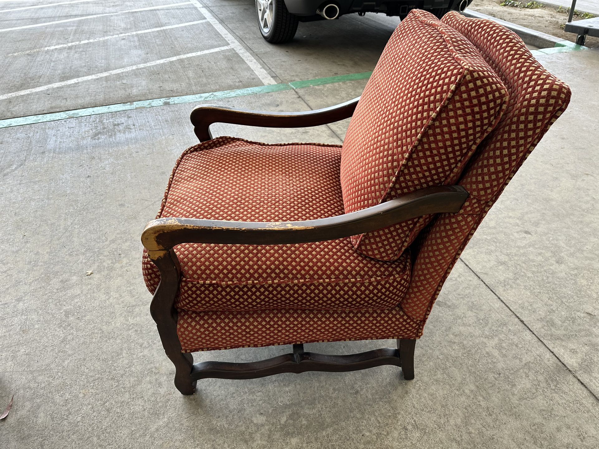 Used 1970s Vintage Chair with Matching Ottoman
