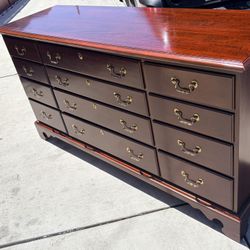 MCM 12 Drawer Cherry red wood solid vintage wood dresser