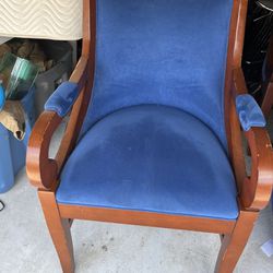 Set Of 2 Blue Accent Chairs (vintage) 