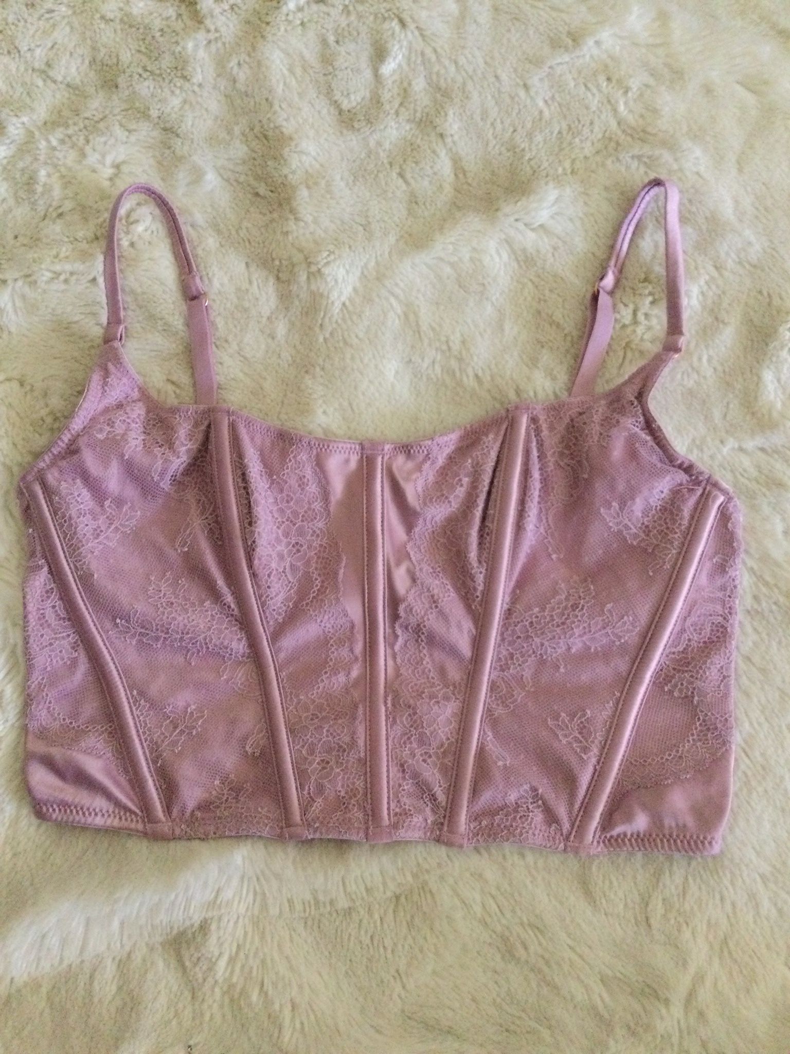 Primark pink lavender bustier corset bra top size medium