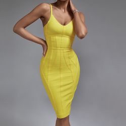 Yellow Strappy Dress Size Small For Sale 