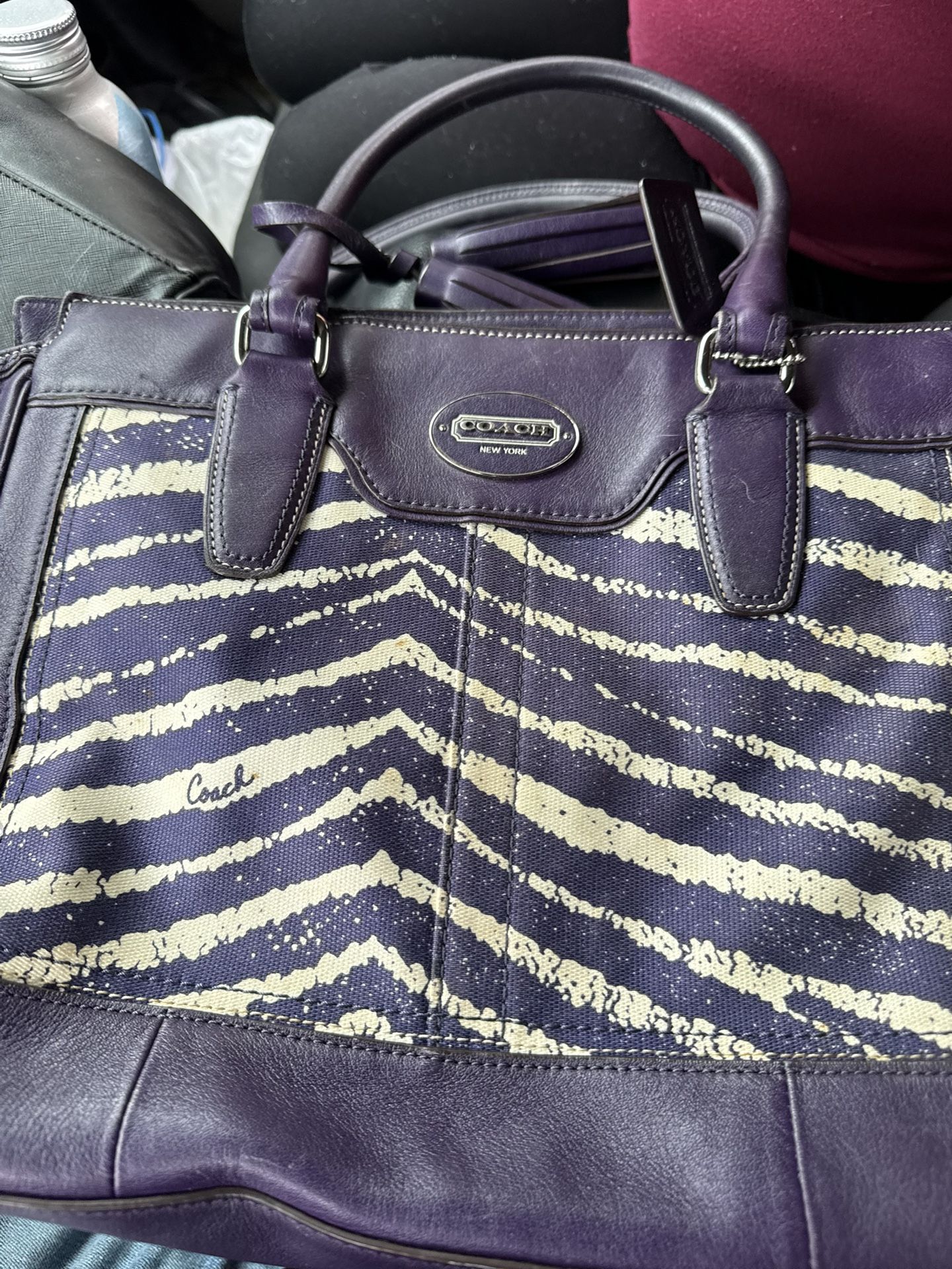 Coach Legacy Purple Zebra Print
