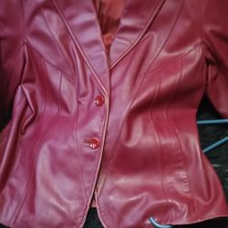 Red Burgundy Vintage Leather Jacket