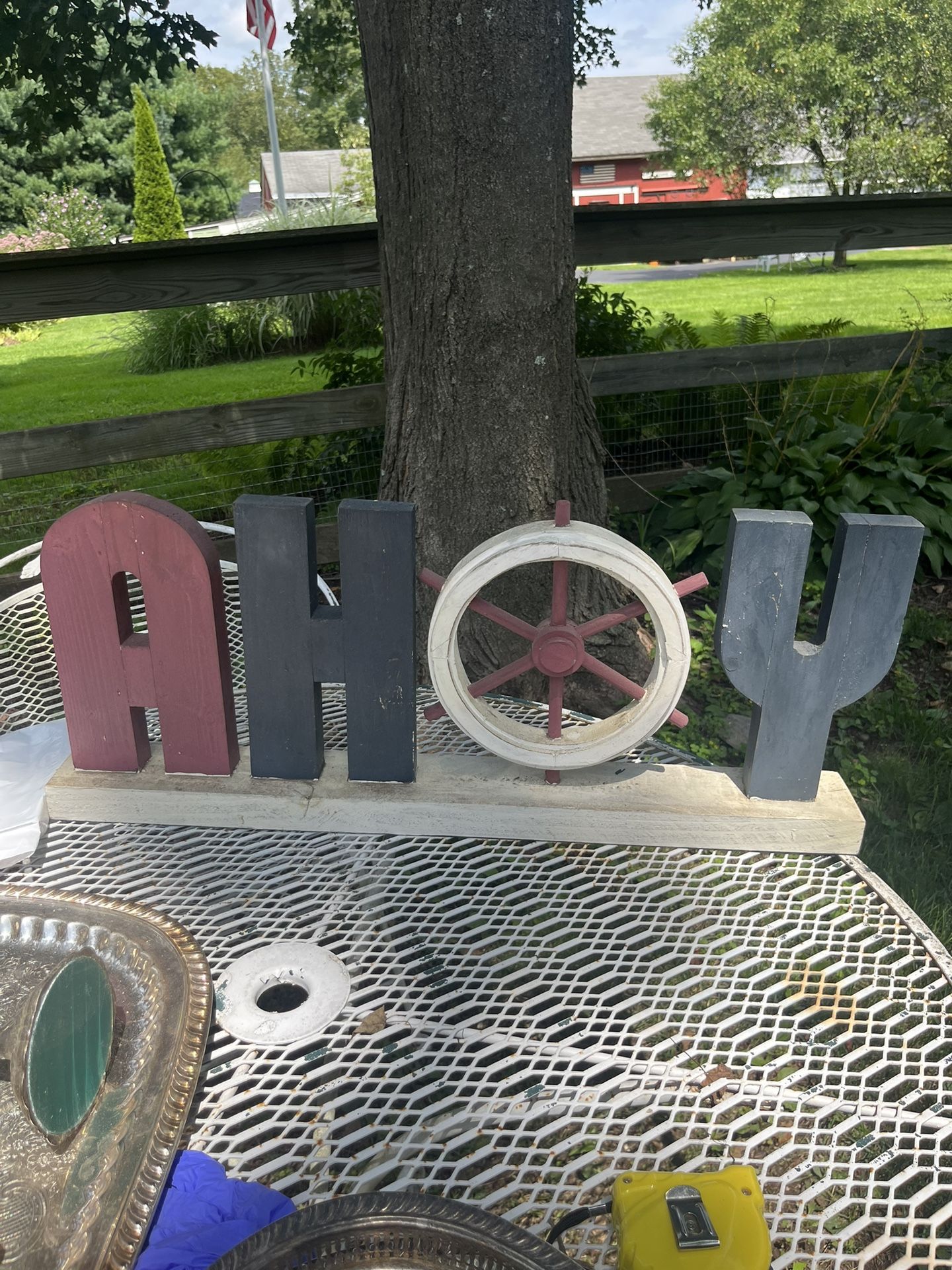 Free Wood Sign - ahoy
