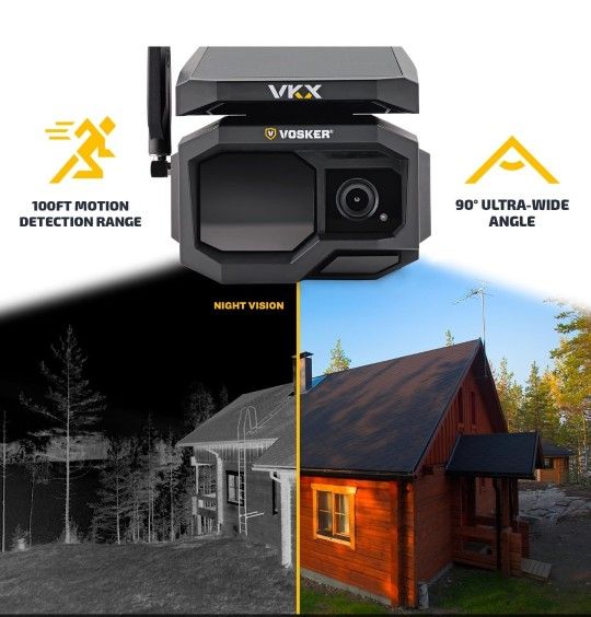 Solar Powered 4G-LTE Outdoor Cellular Security Camera - No Wifi Needed, Motion Activated, Night Vision, SIM Card Included, On-demand Mode, IP65 Weathe