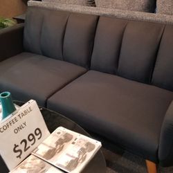 Brand New 81" x 44" Black Linen Sofa Bed