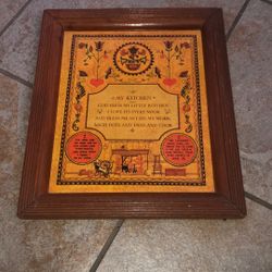 Vintage 12”x 10” Kitchen Wall Decore . Frame Solid Wood