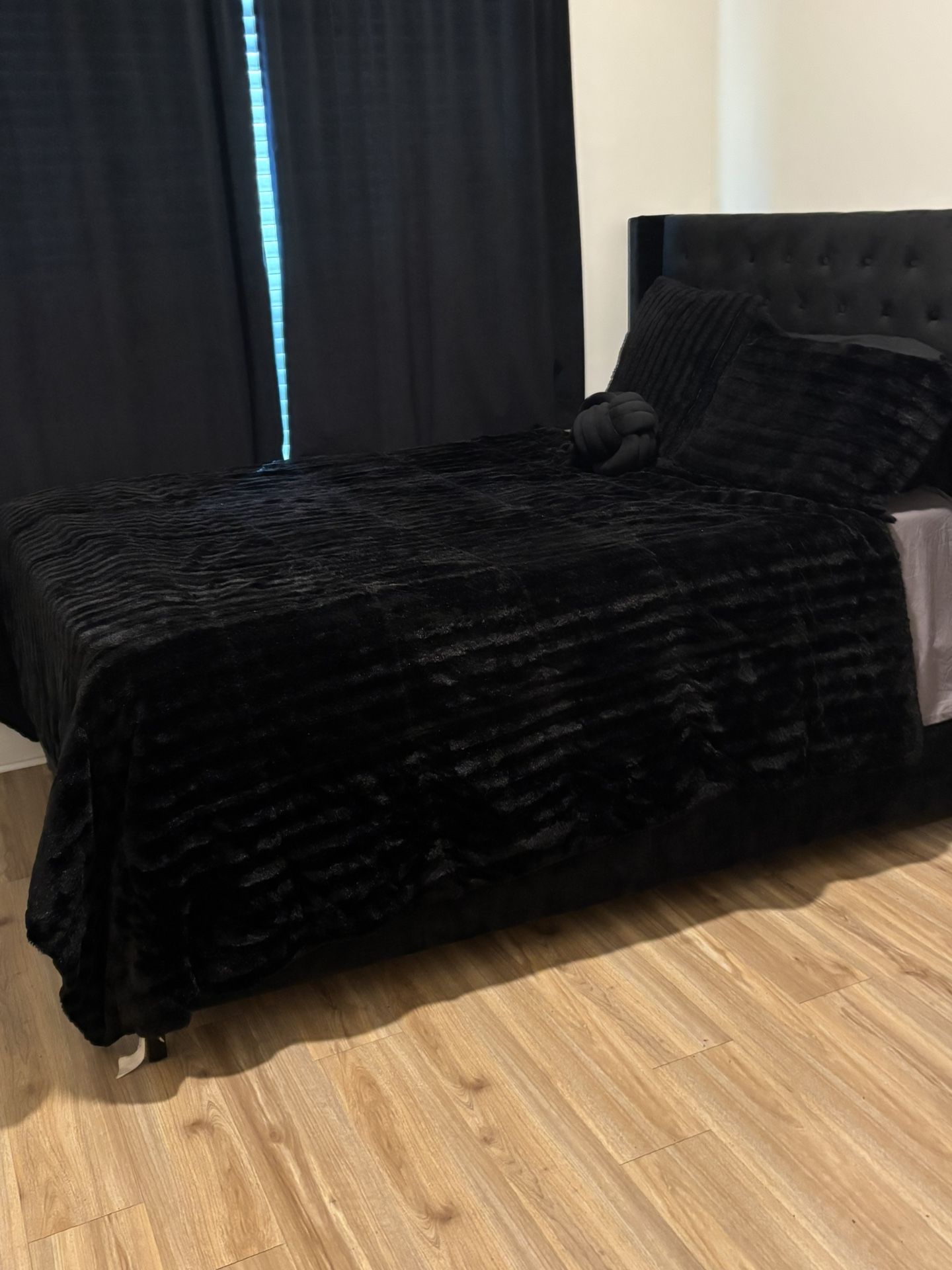 Queen Velvet Bed frame (Mattress & Box spring Include)