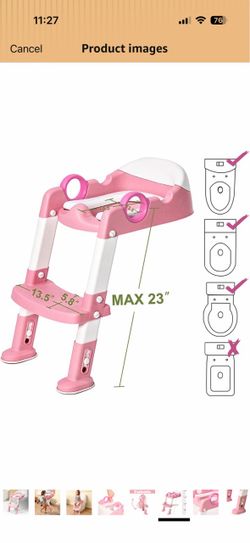 Pink Potty Training Toilet Seat with Step Ladder