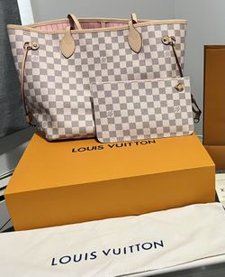 Louis Vuitton, Bags, Like New Pink Inside Louis Vuitton Damie Azur  Neverfull Mm