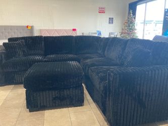 New Black Sectional with Ottoman Included!