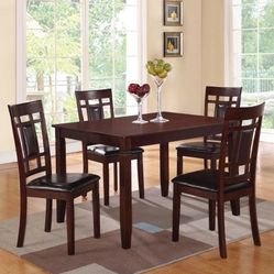 Brand New Dark Cherry 5pc Dining Table Set 