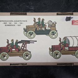 Rare Paya Tin Toy  Bomberos (Firefighters)1921 Reproduction Ltd 0920/5000 W Cert