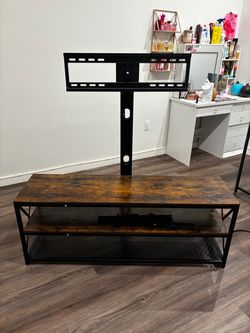 Industrial TV Stand with Swivel Mount
