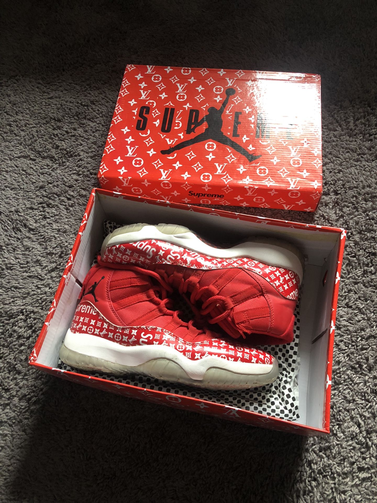 Authentic Air Jordan 11 Gym Red X supreme x Louis Vuitton on sale,for  Cheap,wholesale