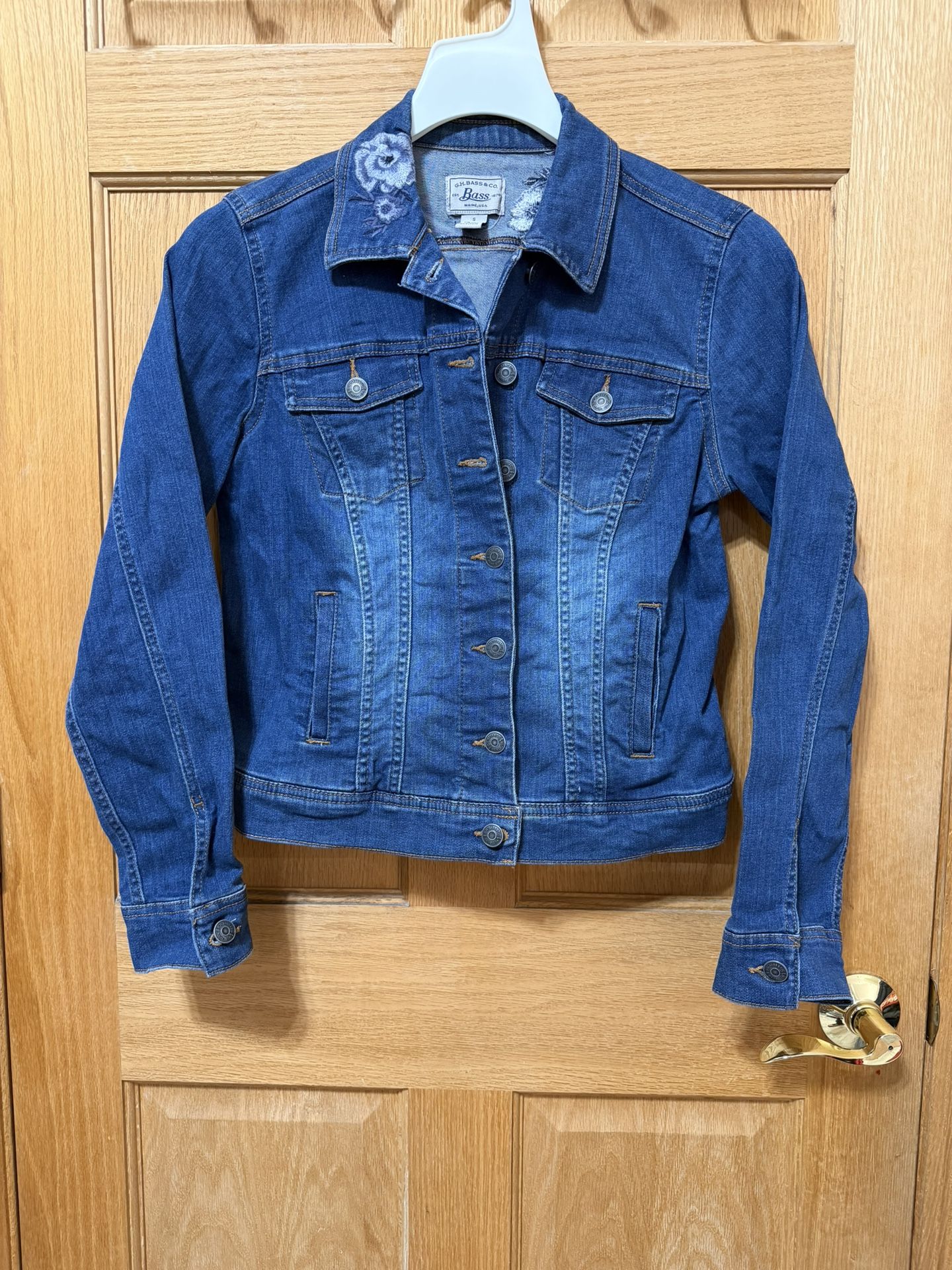 GH Bass & Co. Floral Denim Jacket - women’s size small