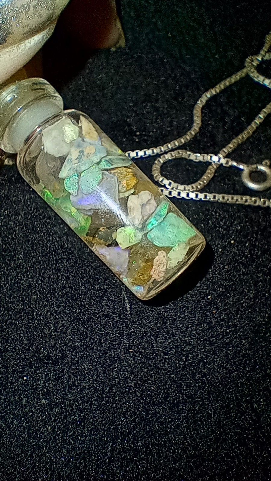 Fire Opals From Australia On 18 In 925 Box Chain