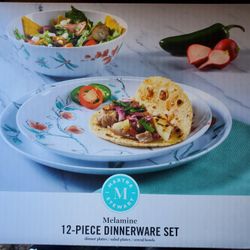 New Martha Stewart 12pc Dinner Set 