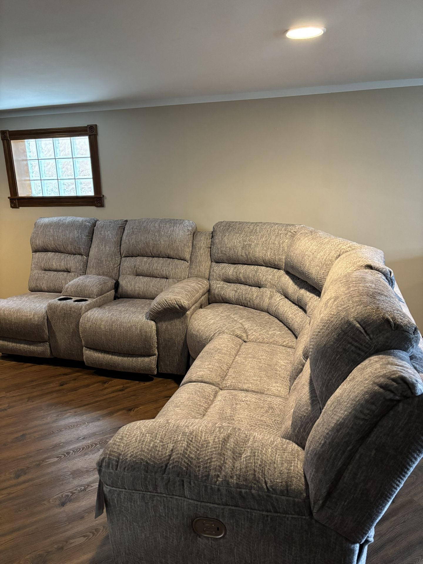 Brand New 3pc Grey fabric power reclining Ashley sectional
