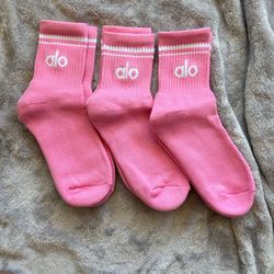 3 Pack Alo Yoga Unisex Throwback Socks Brand New