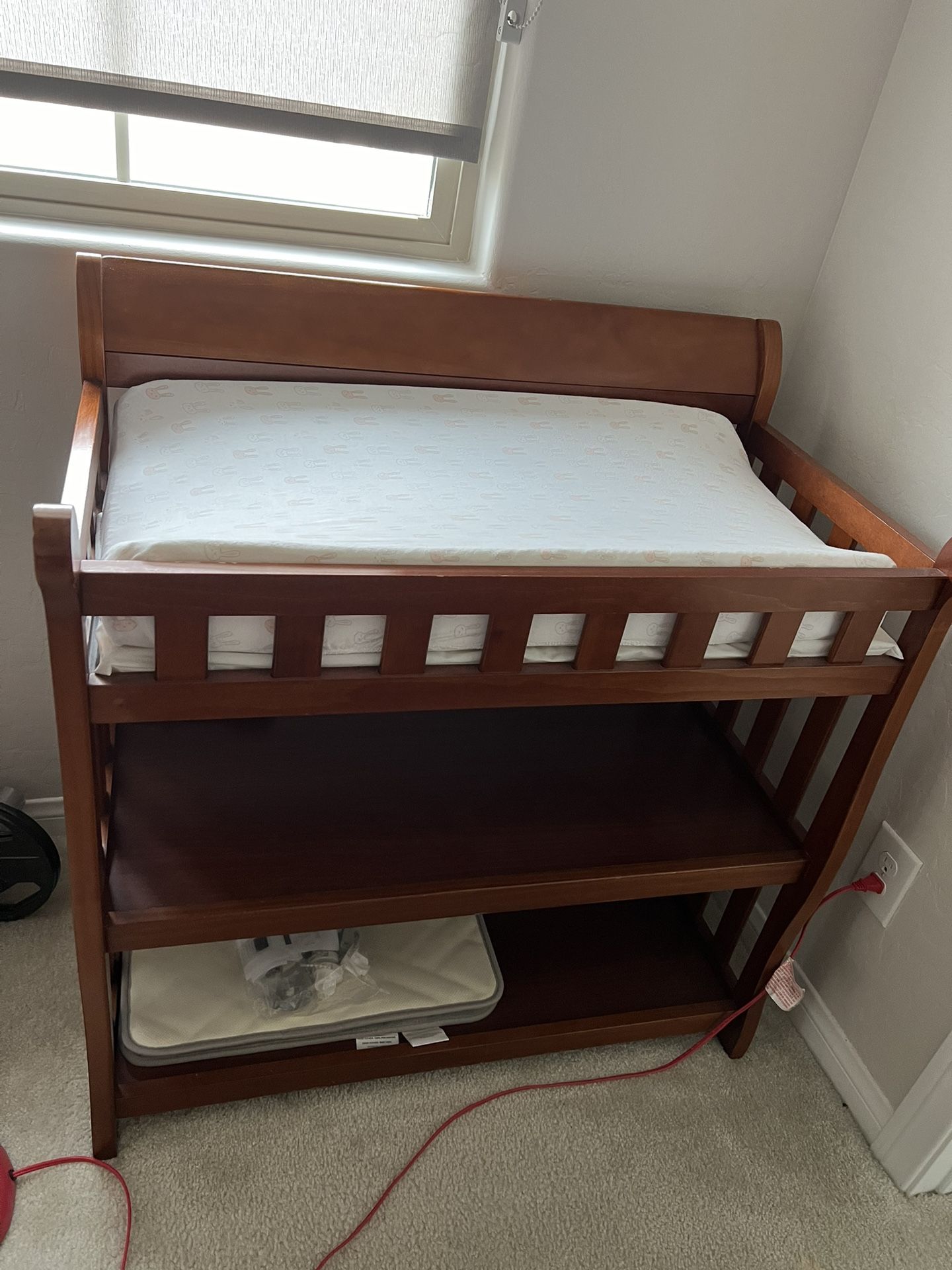 Solid wood changing table