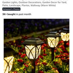 GIGALUMI Solar Lights Outdoor Waterproof, 6 Pack LED Solar Garden Lights, Outdoor Decorations, Garden Decor for Yard, Patio, Landscape, Planter, Walkw