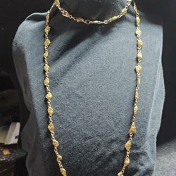 Alaskan gold nugget chain and bracelet.