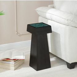 Brand new 8.6-inch Marble Pedestal Side Table, Stone Finish Top Accent Drink Table for Living Room, Square Small End Coffee Counter