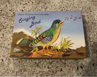 Tin Treasures "Amazing 1950" Mechanical Wind-Up Singing Bird Toy (With Original Box & Key)