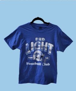 Bud Light Football Club T Shirt Mens Size Small Crew Neck Short Sleeve New 🏈🍺